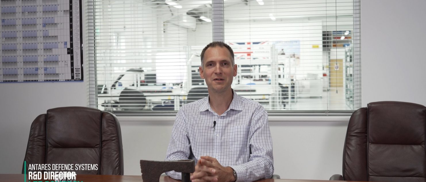 Lee Pomeroy, R&D Director in the offices of Antares Defence Systems Ltd.